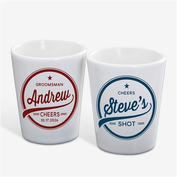 Personalized Groomsmen Shot Glasses - Groomsman Label - 20490