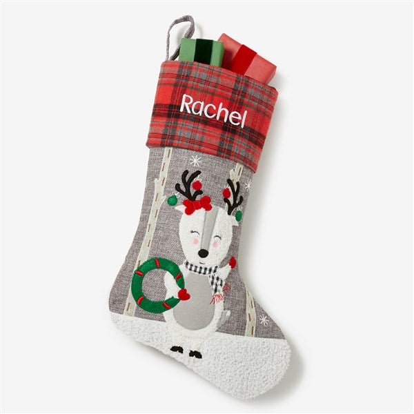 Personalized Plaid Character Christmas Stockings - 20996