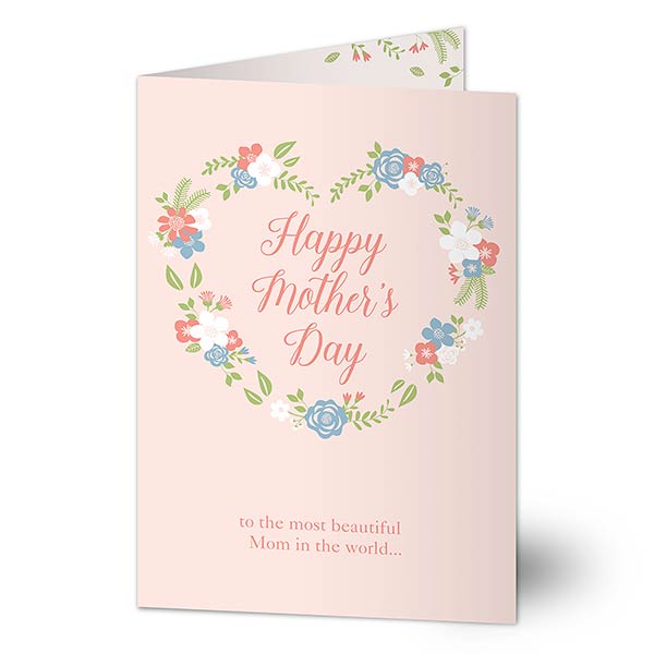 Personalized Mother's Day Card - Floral Wreath - 21129