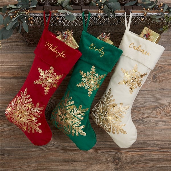 Personalized Red & Gold Christmas Stockings