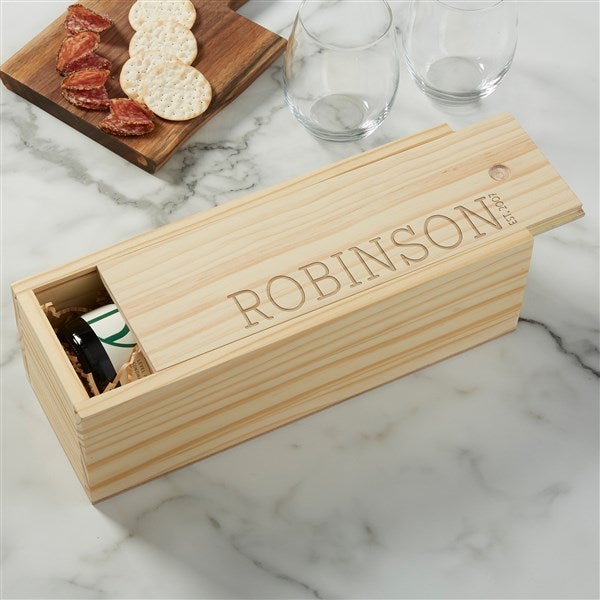 Custom Engraved Wine & Wood Box Gift Set
