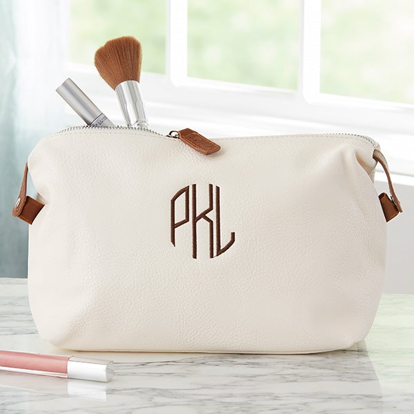 Personalized Leather Cosmetic Bags - Monogram, Name, Initial - 22982