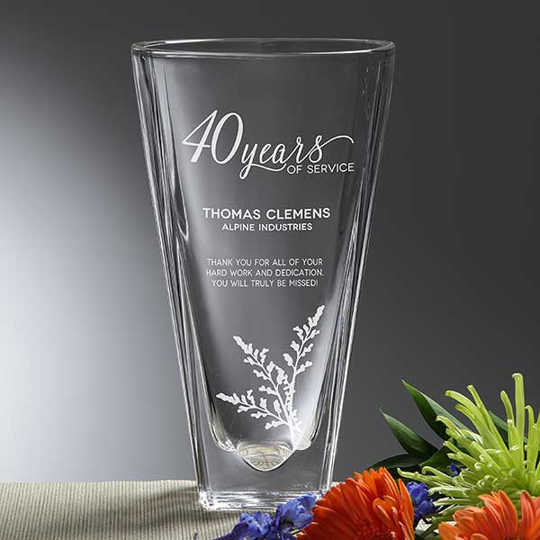 Retirement Vase - Personalized Crystal Vase - 23595