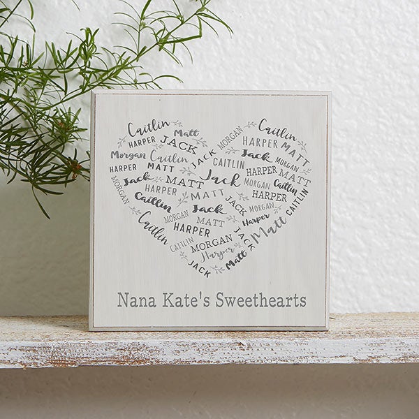 Farmhouse Heart Personalized Shelf Block - 23601