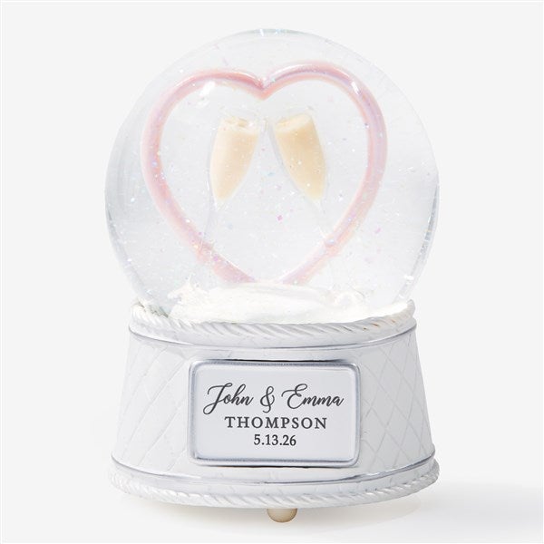 Personalized Musical Light Up Snow Globe Wedding Gift - 23677