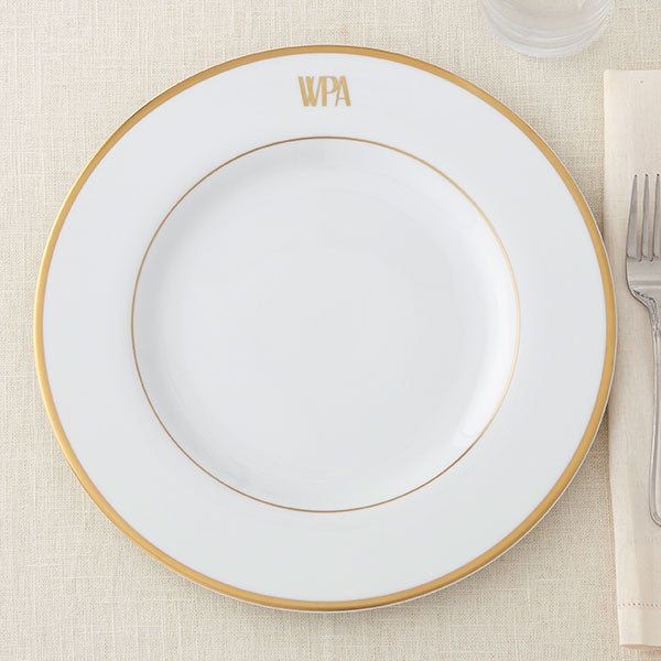 Pickard Signature Gold Monogrammed Dinner Plate