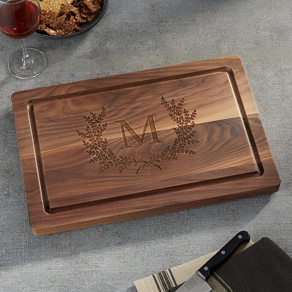 Leaves Etched Wood Cutting Board