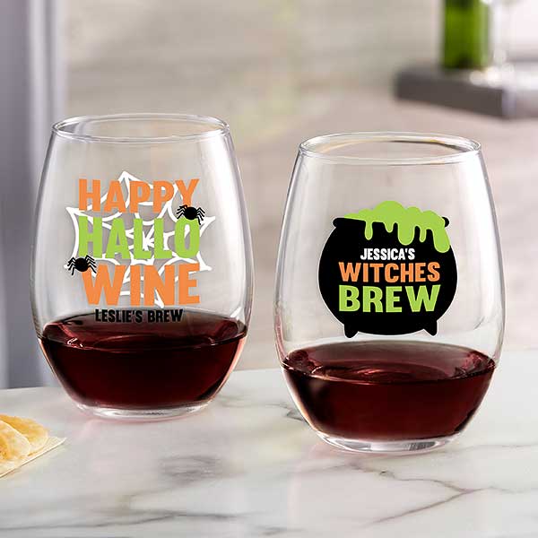 Halloween wine glasses discount