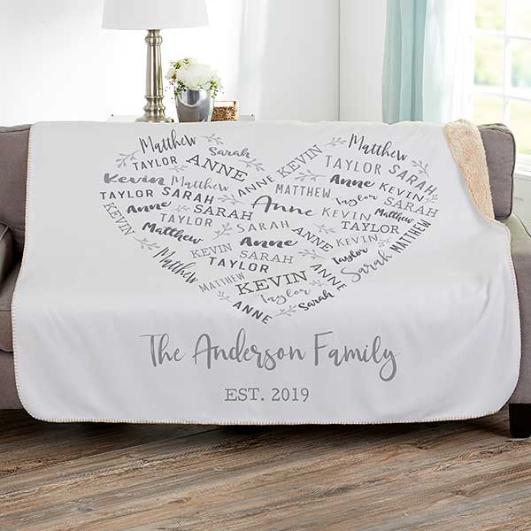 Farmhouse Heart Personalized Word Art Blankets - 24760