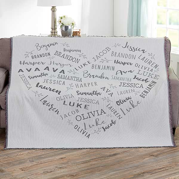 Farmhouse Heart Personalized Word Art Blankets - 24760