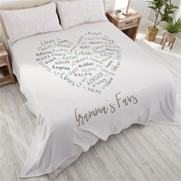 Farmhouse Heart Personalized Word Art Blankets - 24760