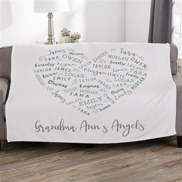 Farmhouse Heart Personalized Word Art Blankets - 24760