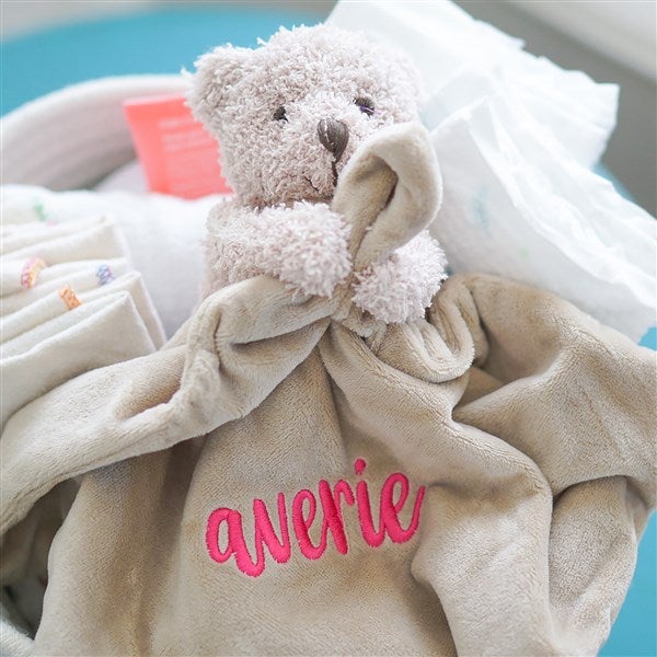 Teddy bear personalized baby lovey