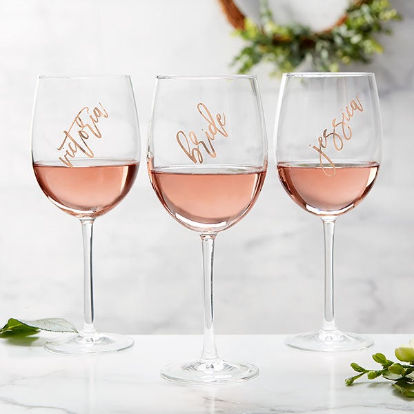 Personalized Vinyl Rose Wine Glasses - 25003