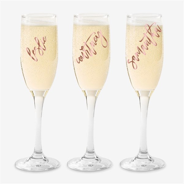 Personalized Vinyl Rose Champagne Glasses - 25005