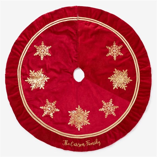Glistening Snowflake Personalized Christmas Tree Skirt - 25087