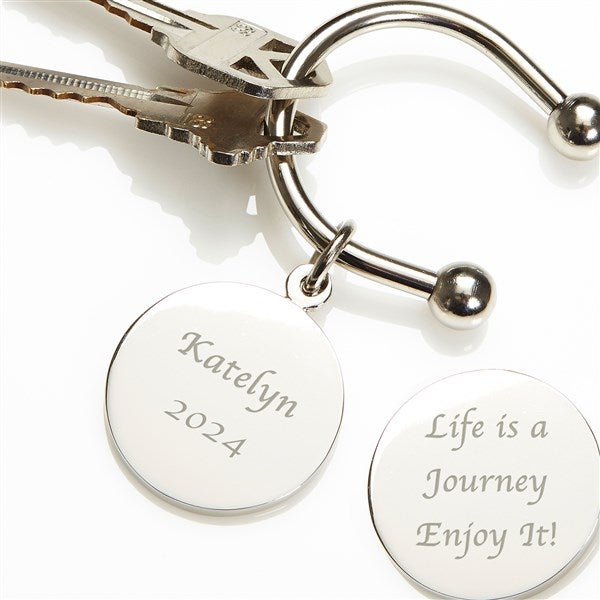 Engraved Silver Keyring - Life is a Journey - 2515