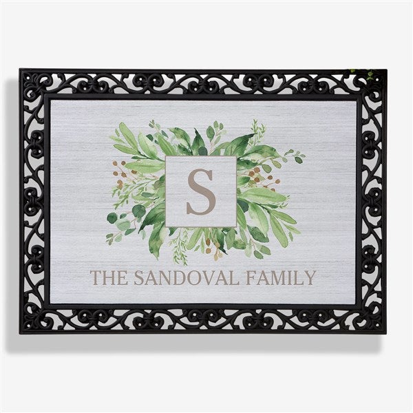 Spring Greenery Personalized Doormats - 25543