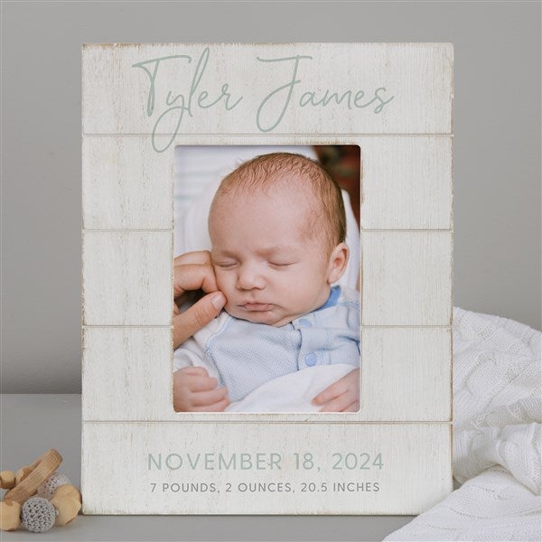 Simple & Sweet Personalized Shiplap Baby Picture Frame - 26226