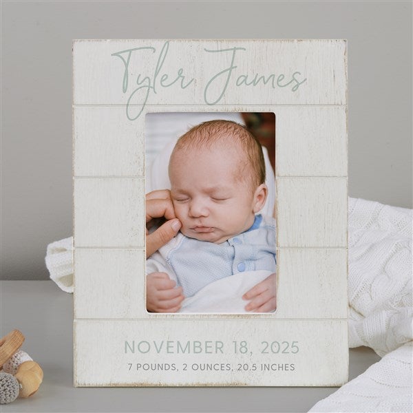 Simple Sweet Personalized Baby Shiplap Frame 5x7 Vertical