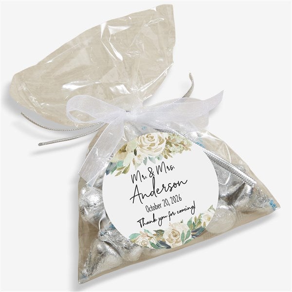Neutral Colorful Floral Personalized Wedding Favor Stickers - 26336