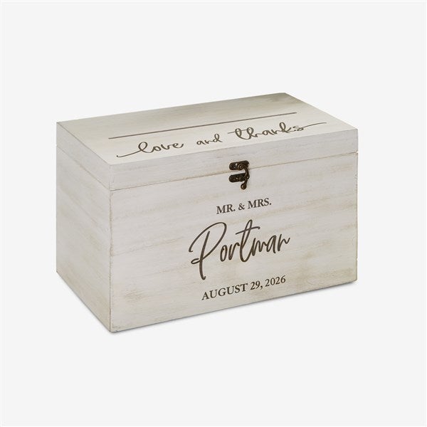 Classic Elegance Personalized Wooden Wedding Card Box - 26389