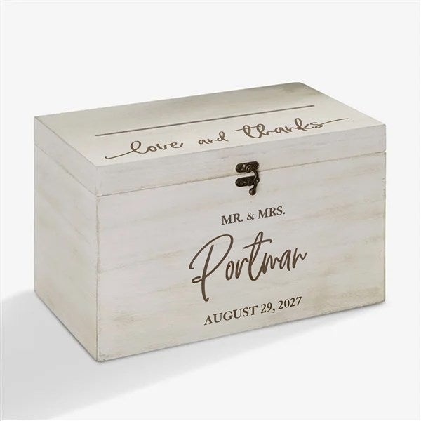 Classic Elegance Personalized Wooden Wedding Card Box - 26389