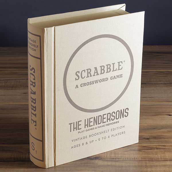 Personalized Scrabble Board Game Vintage Bookshelf Edition