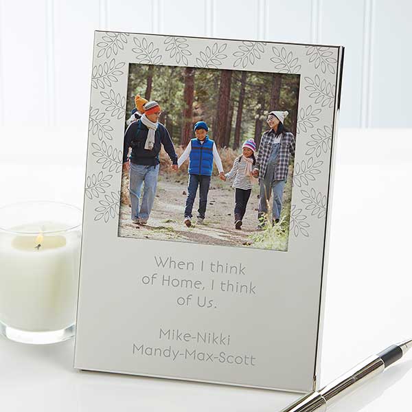 Engraved Message Personalized Silver Picture Frame - 27315