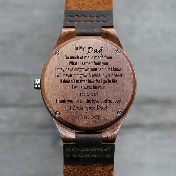 To My Dad Engraved Walnut Wood Watch Gift From Daughter - 28732D