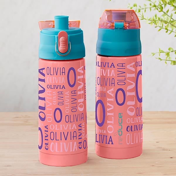 Name & Initial Personalized 13oz Kids Insulated Water Bottles - 29239