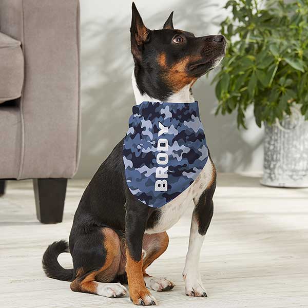 Blue Camo Personalized Dog Bandanas - 29311