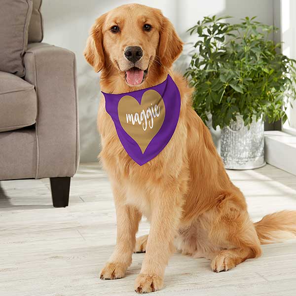 Heart Name Personalized Dog Bandanas - 29316