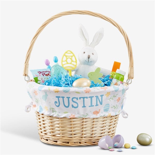 Colorful Easter Pattern Personalized Easter Basket With Folding Handle - 30251