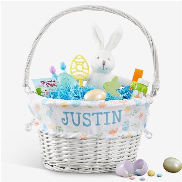 Colorful Easter Pattern Personalized Easter Basket With Folding Handle - 30251