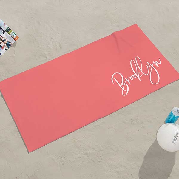 Trendy Script Personalized Beach Towels - 31140