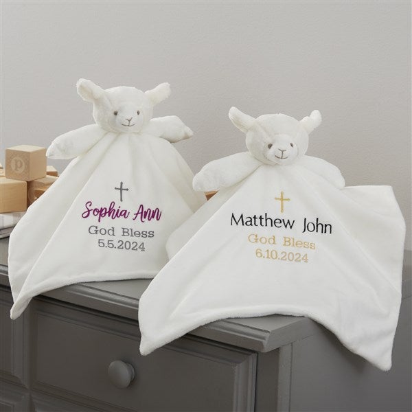 Christening Cross Personalized Lamb Blankie - 31154