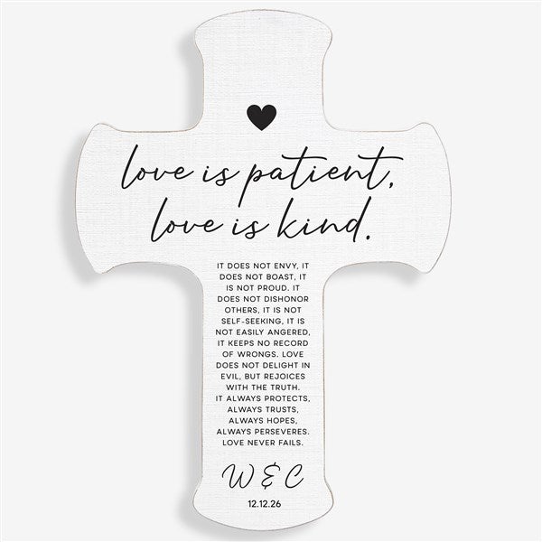 Love Is Patient Personalized Wedding Cross - 31318