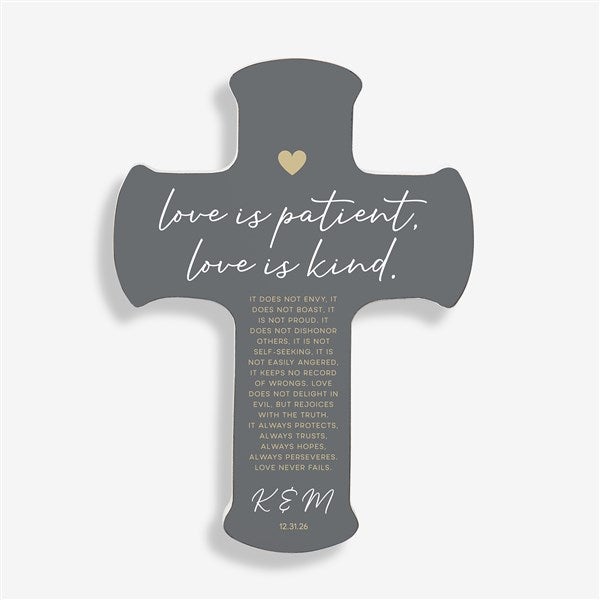 Love Is Patient Personalized Wedding Cross - 31318