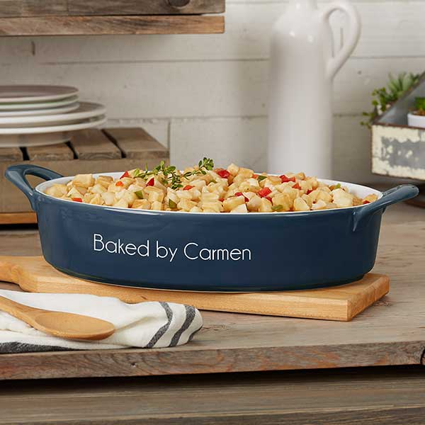 Personalized Classic Ceramic Oval Baking Dish - 31333