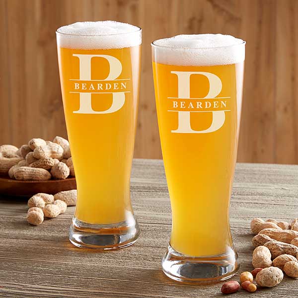 Lavish Last Name Personalized Beer Glasses - 31381