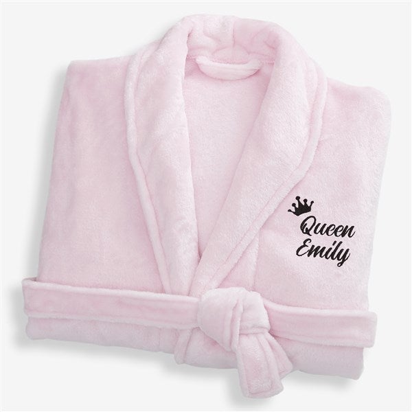 King and Queen Wedding Embroidered Luxury Fleece Robes - 31769