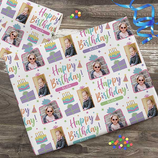 Birthday Celebration Personalized Photo Wrapping Paper - 31790