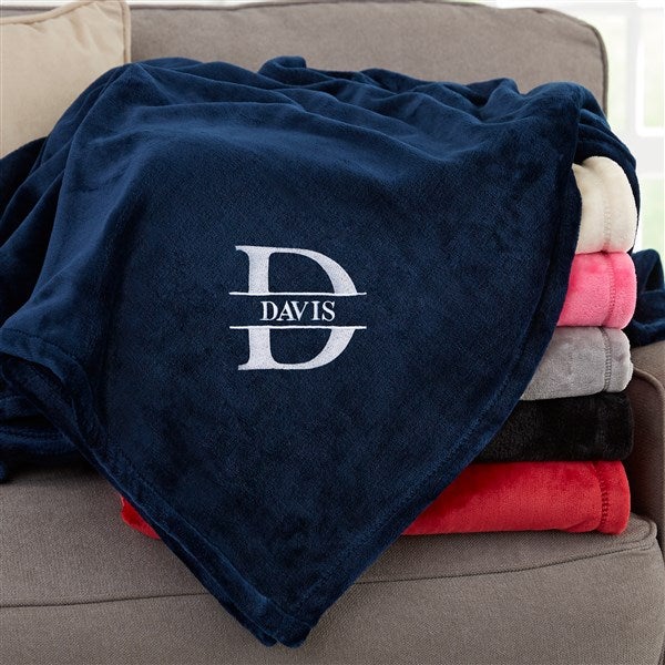 Lavish Last Name Embroidered Fleece Blankets - 31804