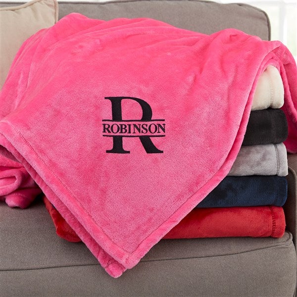 Lavish Last Name Embroidered Fleece Blankets - 31804