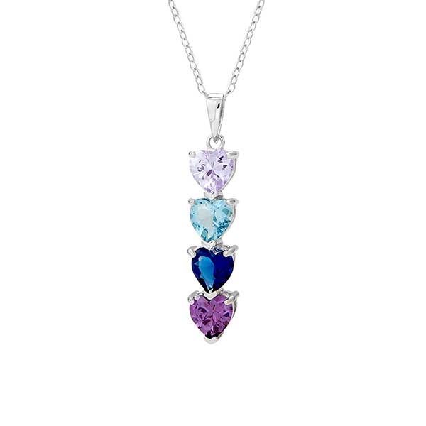 Custom Heart Birthstone Necklace - 31857D