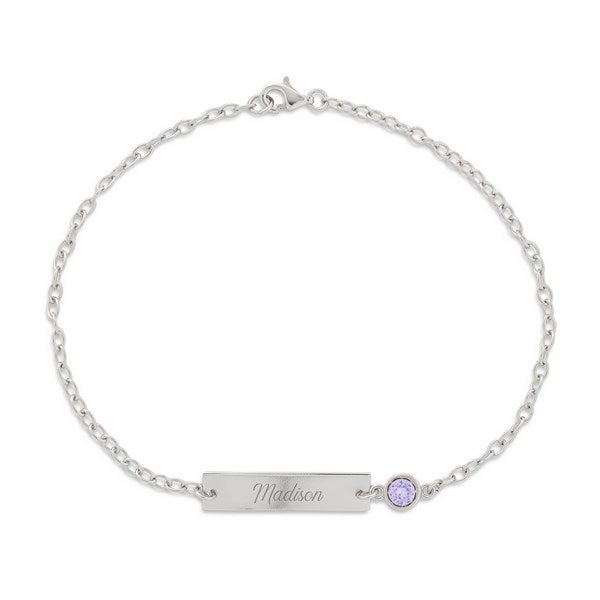 Bracelet with name and birthstone discount