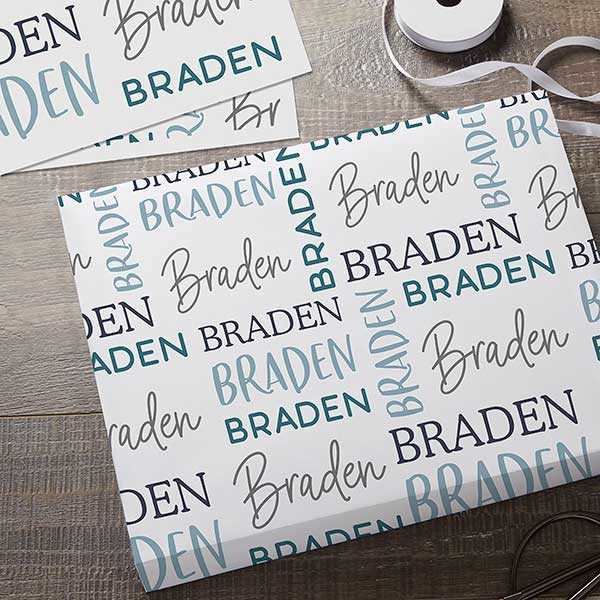 Repeating Name Personalized Wrapping Paper - 31932