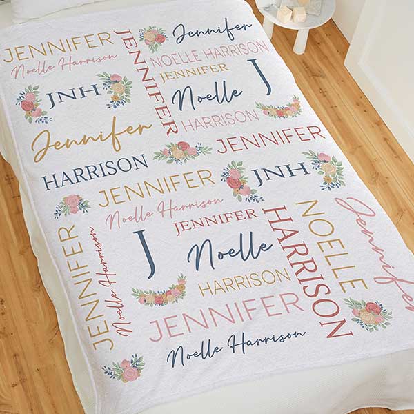 Blooming Baby Girl Personalized Baby Blankets - 31963