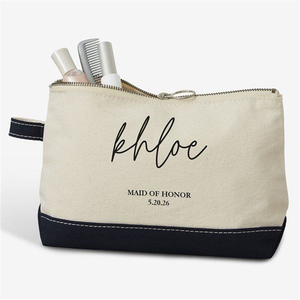 Drawn Together By Love Personalized Bridesmaid Makeup Bags - 32373